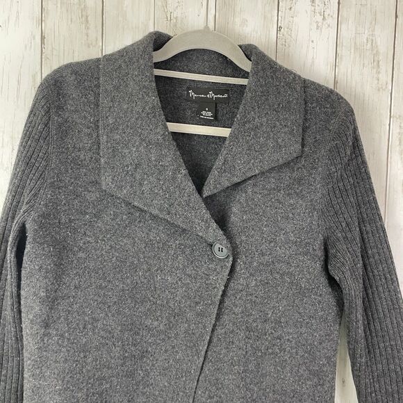 Mercer & Madison 100% Wool Cardigan Sweater Women’s S Single Button Dk G… - Picture 3 of 8